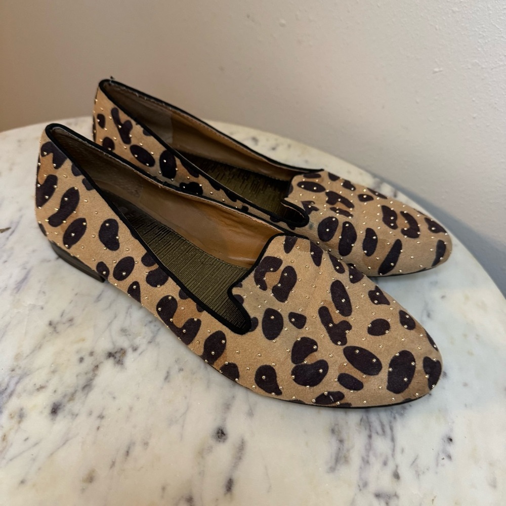 Gianni Bini Loafers Size 6 Fabric Upper Leopard Print Women's flats shoes